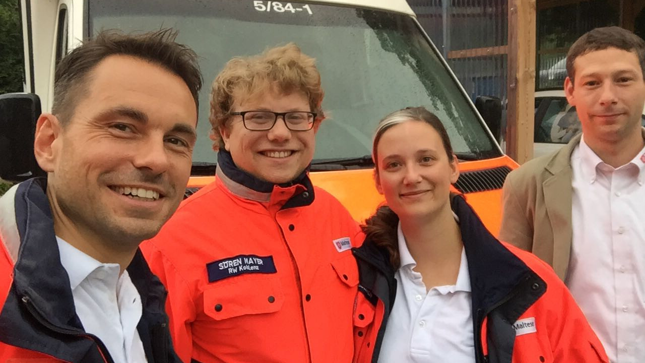 Staatssekretär David Langner absolvierte heute einen Praxistag beim Malteser Rettungsdienst in Koblenz.